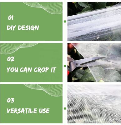 PE Rede de Proteção contra Repelência de Insetos HDPE 40 60 80 100 Malha Rede Agrícola de Insetos com Design Dobrado e Revestida de Fibra de Prata