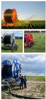 Irrigação por gotejamento de 75 cm de diâmetro Agricultura Pistola de chuva autopropulsada Sprinkler Sistema de bobina de mangueira para irrigação consistente