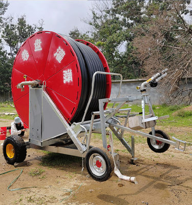 560*435*264 Máquina de irrigação agrícola com bobina de mangueira de pulverização de metal