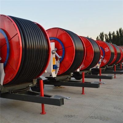 Máquinas agrícolas avançadas de irrigação de viagem de 80 polegadas de diâmetro com bobina de mangueira de metal