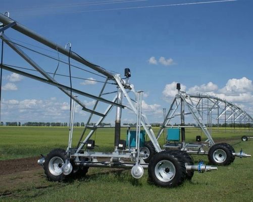 2023 Irrigação de movimento lateral Alta rigidez 3800 KG Sistema de irrigação por pivô central para motores automáticos
