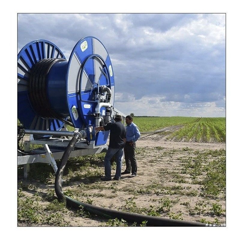 Irrigação por gotejamento de 75 cm de diâmetro Agricultura Pistola de chuva autopropulsada Sprinkler Sistema de bobina de mangueira para irrigação consistente