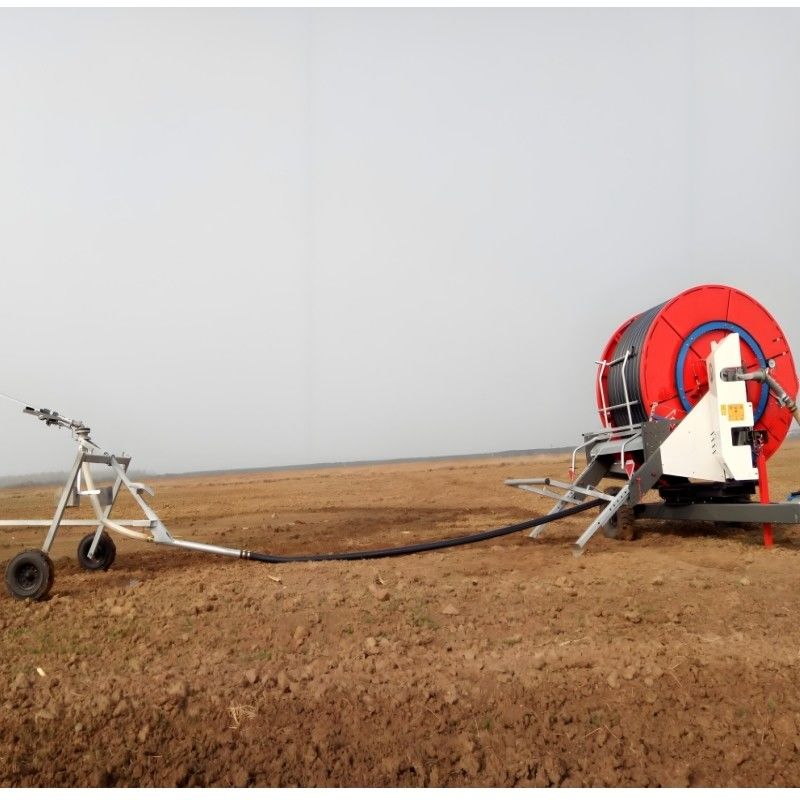 JP-75-300 Sistema de irrigação de fazenda Regular velocidade mangueira bobina e espumante de arma de chuva para máquina de irrigação de viagem de metal