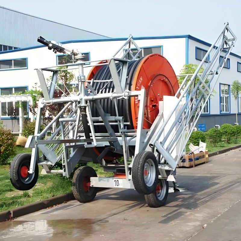 Irrigação de metal feita fácil 28m Sistema de irrigação de mangueira de tubo elétrico com turbina de água e caixa de engrenagens IOT